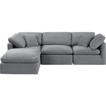 Indulge Grey Velvet Modular Sectional