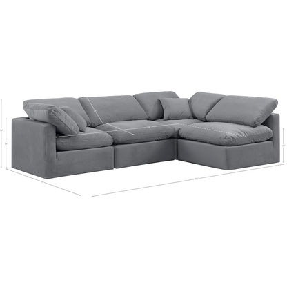 Indulge Grey Velvet Modular Sectional