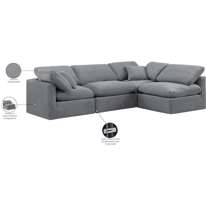 Indulge Grey Velvet Modular Sectional