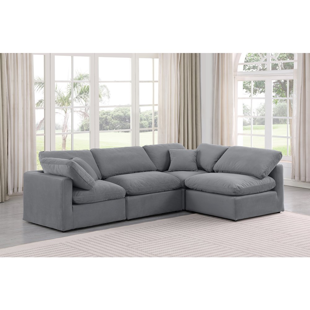 Indulge Grey Velvet Modular Sectional