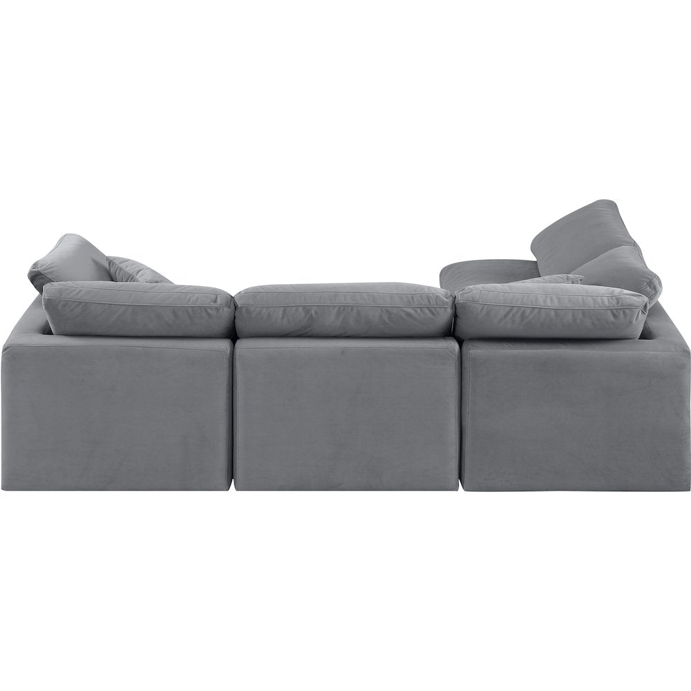 Indulge Grey Velvet Modular Sectional