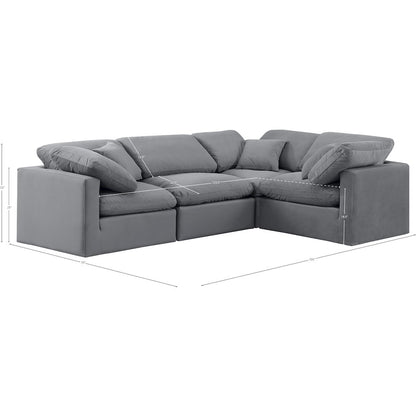 Indulge Grey Velvet Modular Sectional