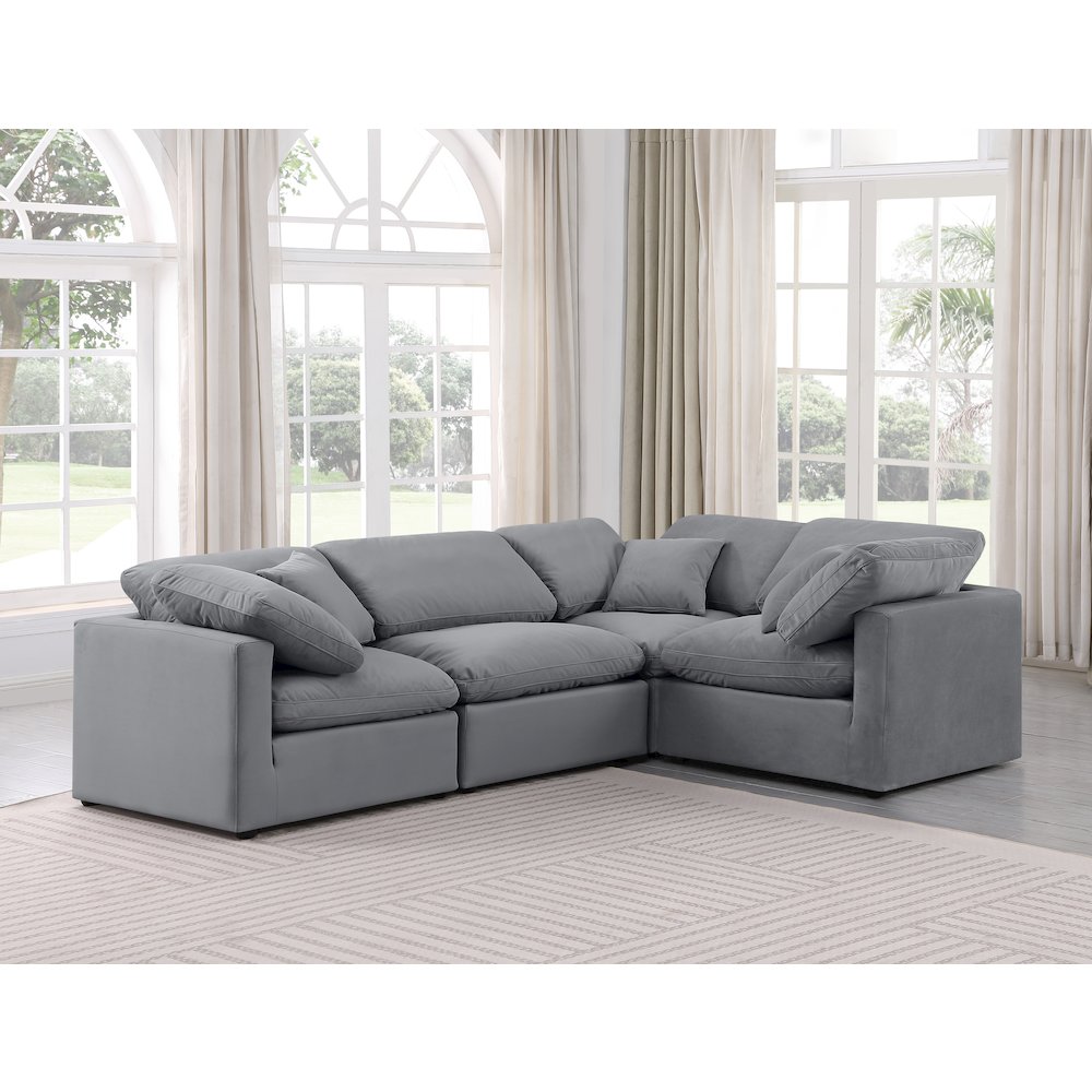 Indulge Grey Velvet Modular Sectional