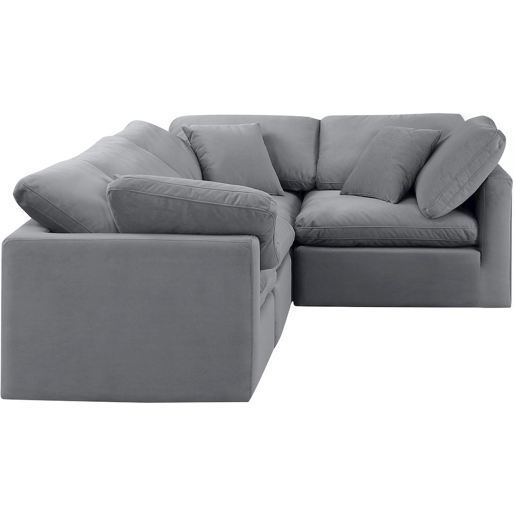 Indulge Grey Velvet Modular Sectional