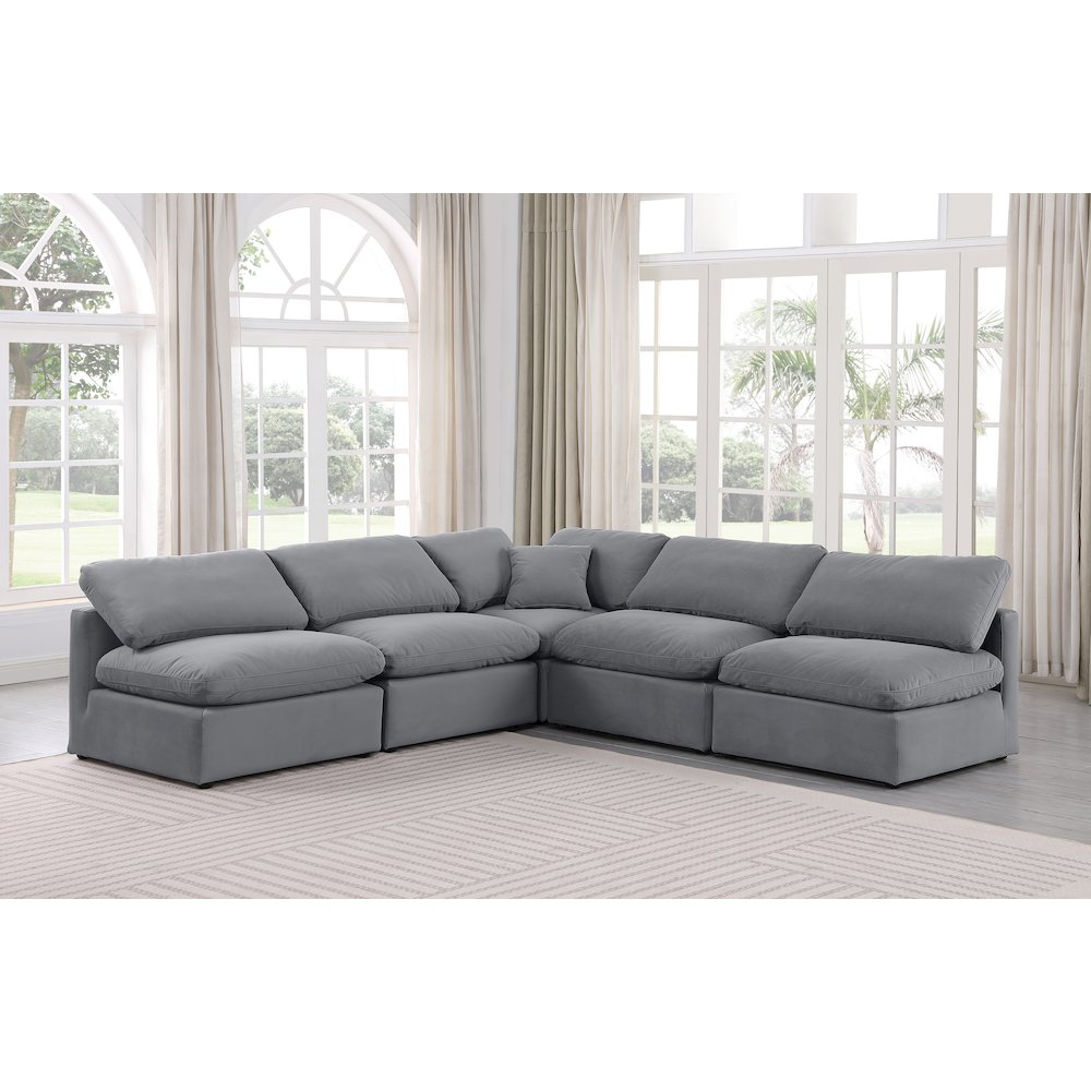 Indulge Grey Velvet Modular Sectional