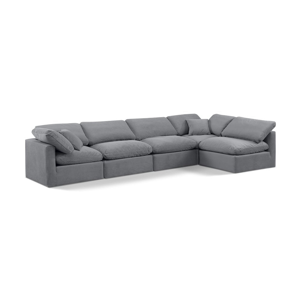 Indulge Grey Velvet Modular Sectional