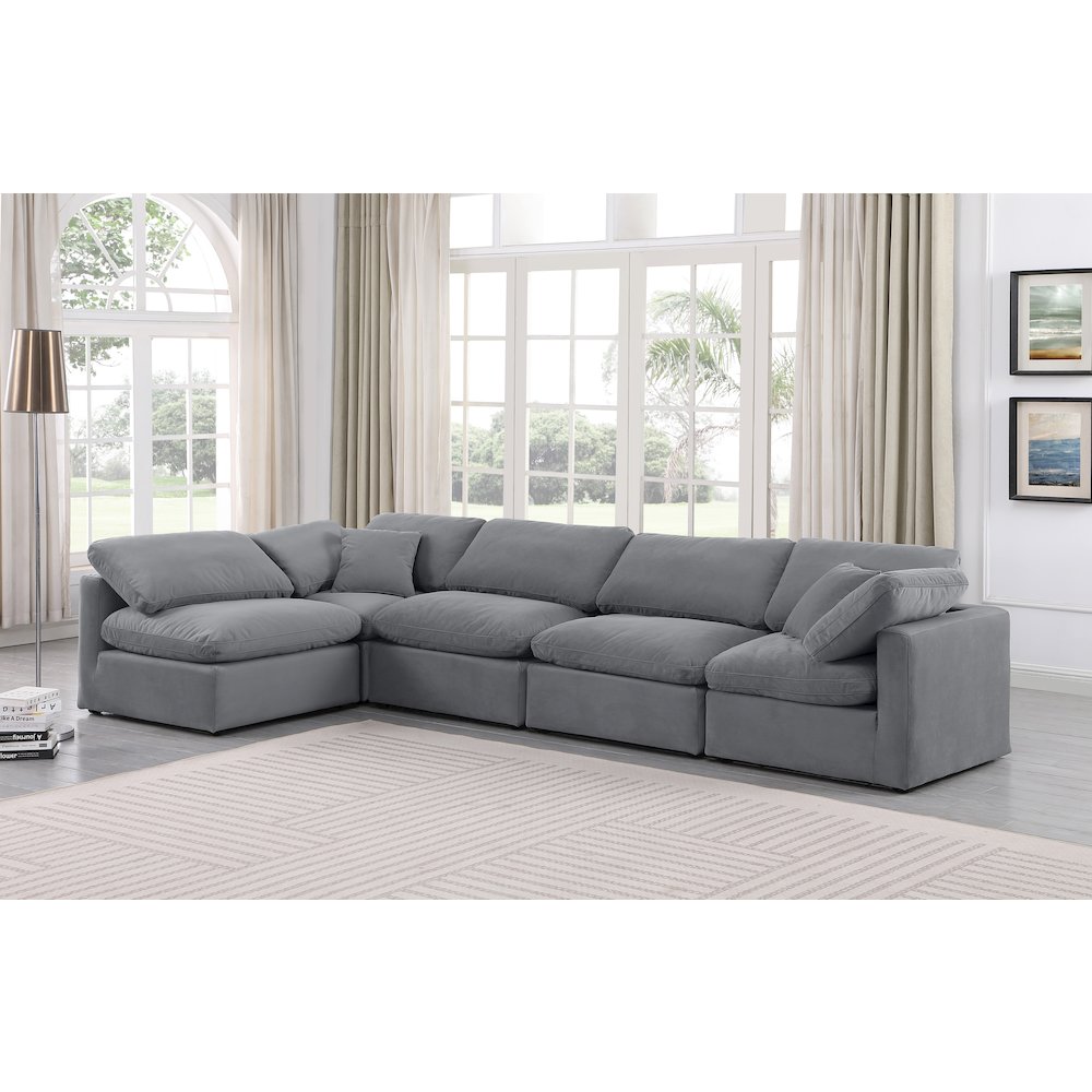 Indulge Grey Velvet Modular Sectional