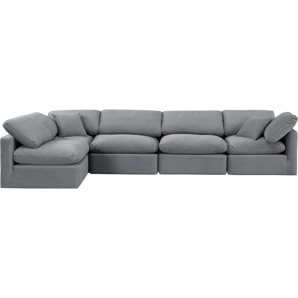 Indulge Grey Velvet Modular Sectional