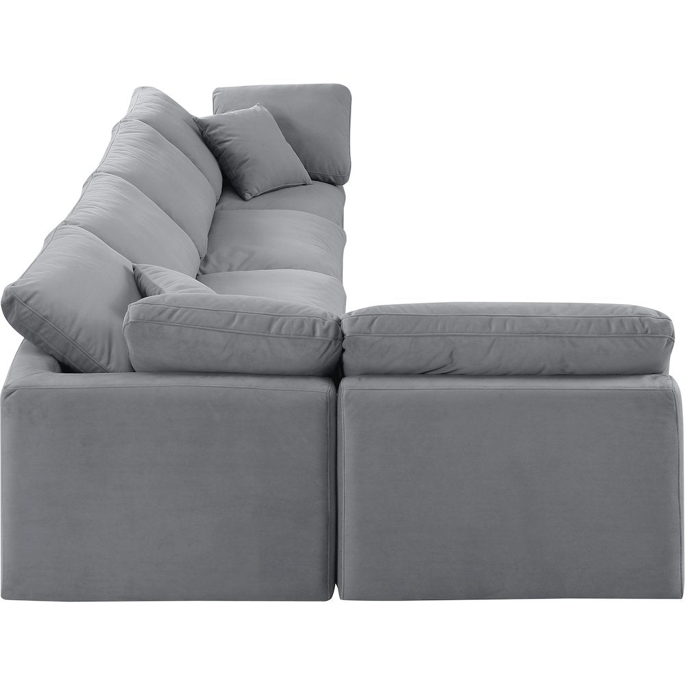 Indulge Grey Velvet Modular Sectional