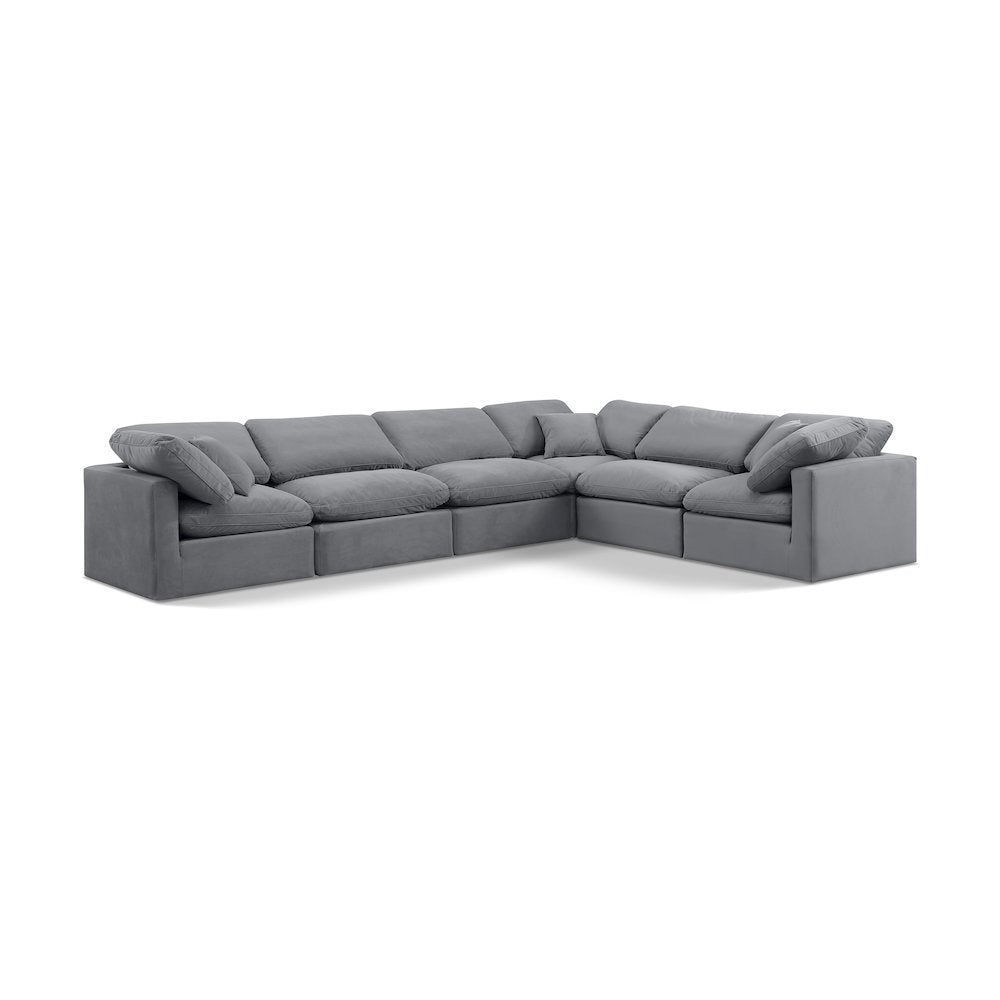 Indulge Grey Velvet Modular Sectional