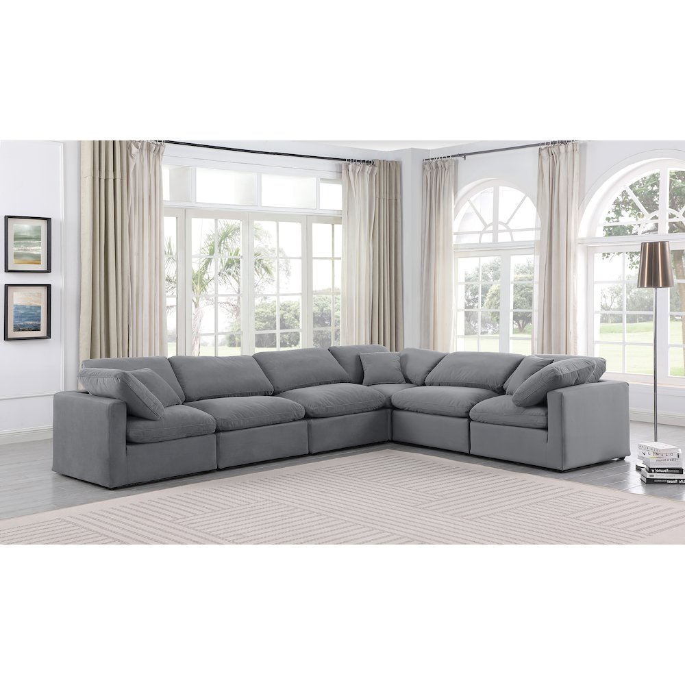 Indulge Grey Velvet Modular Sectional