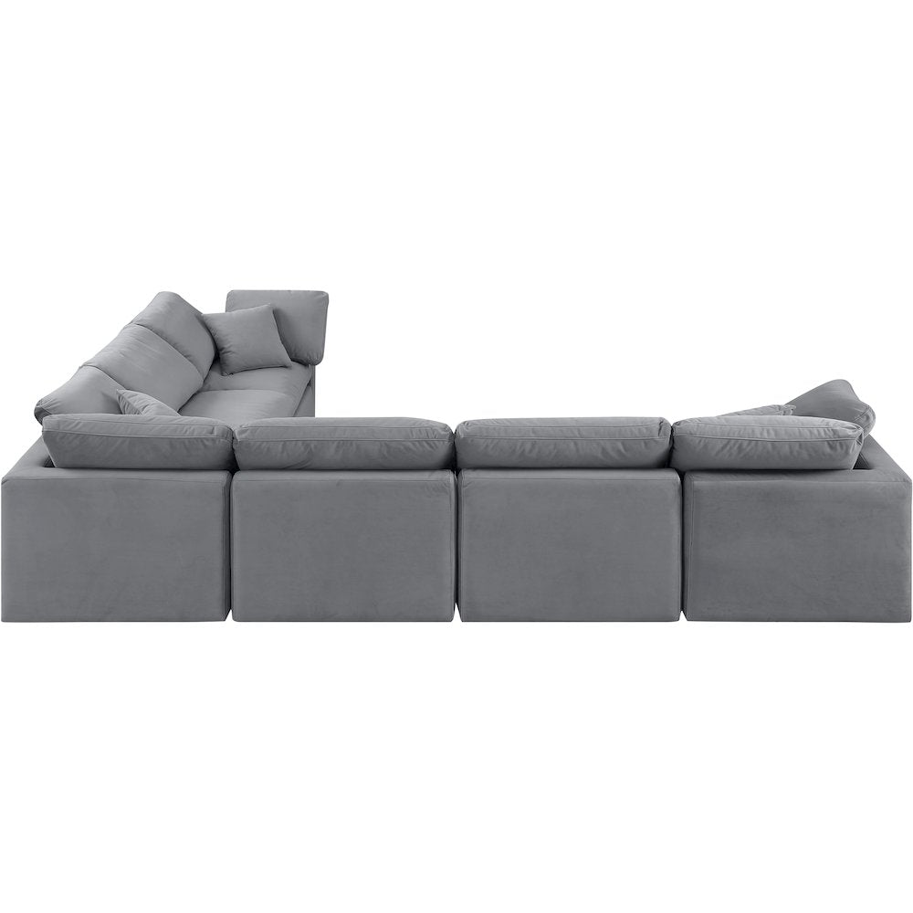 Indulge Grey Velvet Modular Sectional