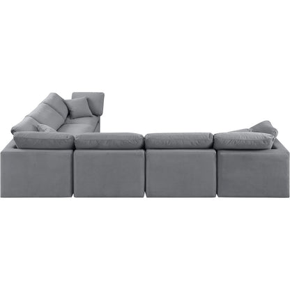 Indulge Grey Velvet Modular Sectional