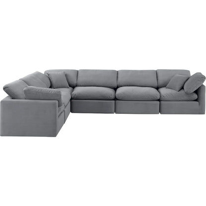 Indulge Grey Velvet Modular Sectional