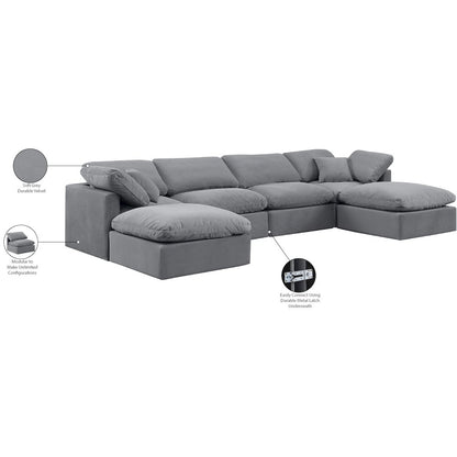 Indulge Grey Velvet Modular Sectional