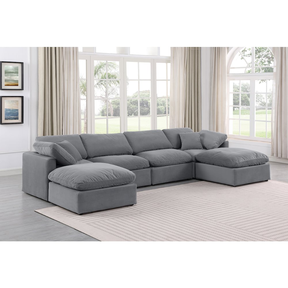 Indulge Grey Velvet Modular Sectional