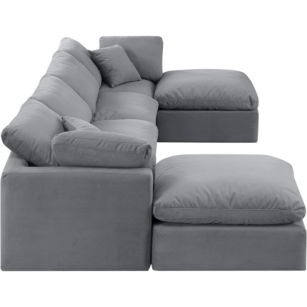 Indulge Grey Velvet Modular Sectional