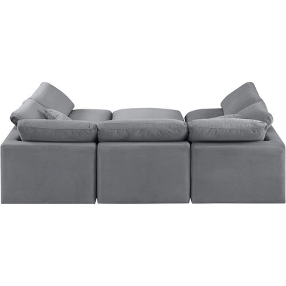 Indulge Grey Velvet Modular Sectional