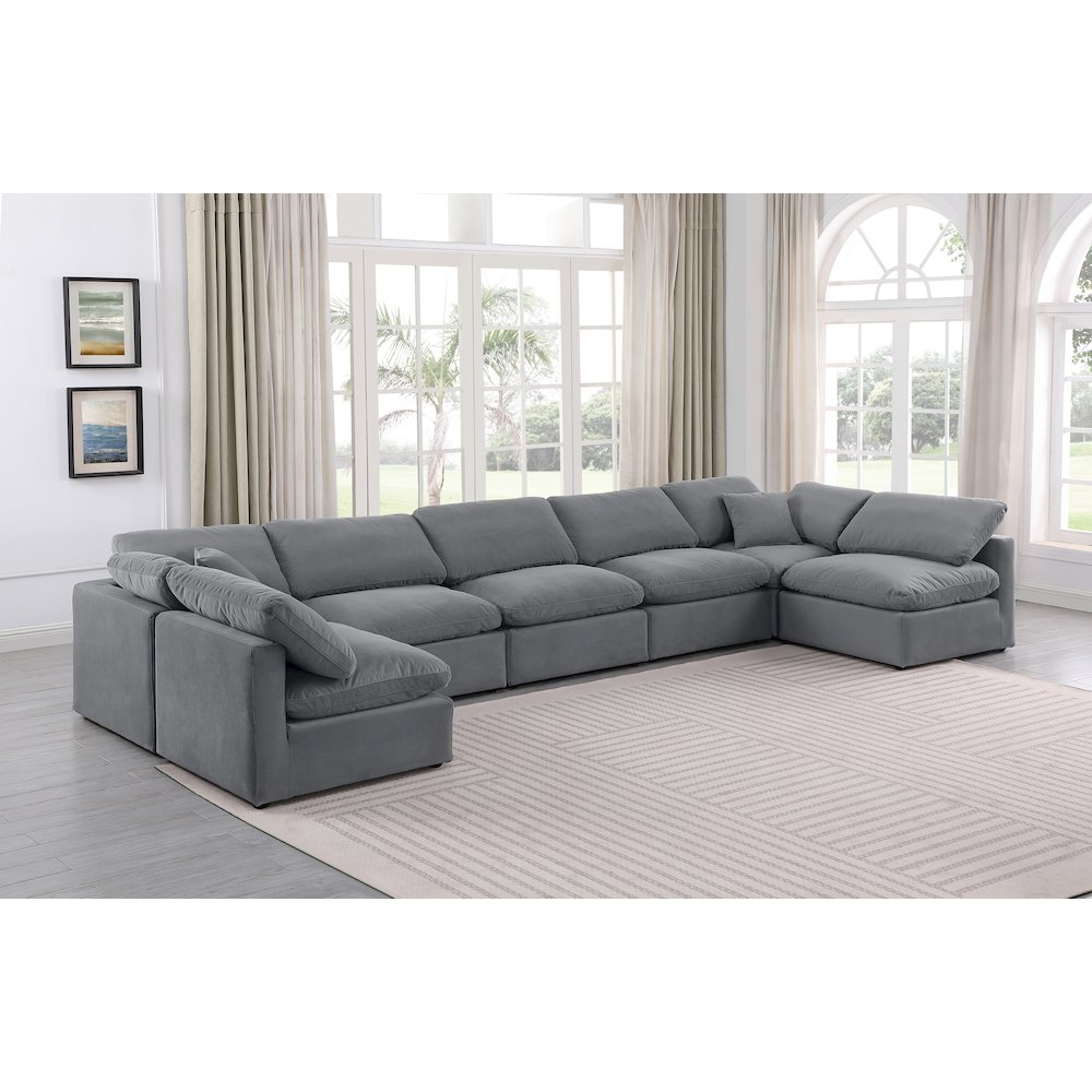 Indulge Grey Velvet Modular Sectional