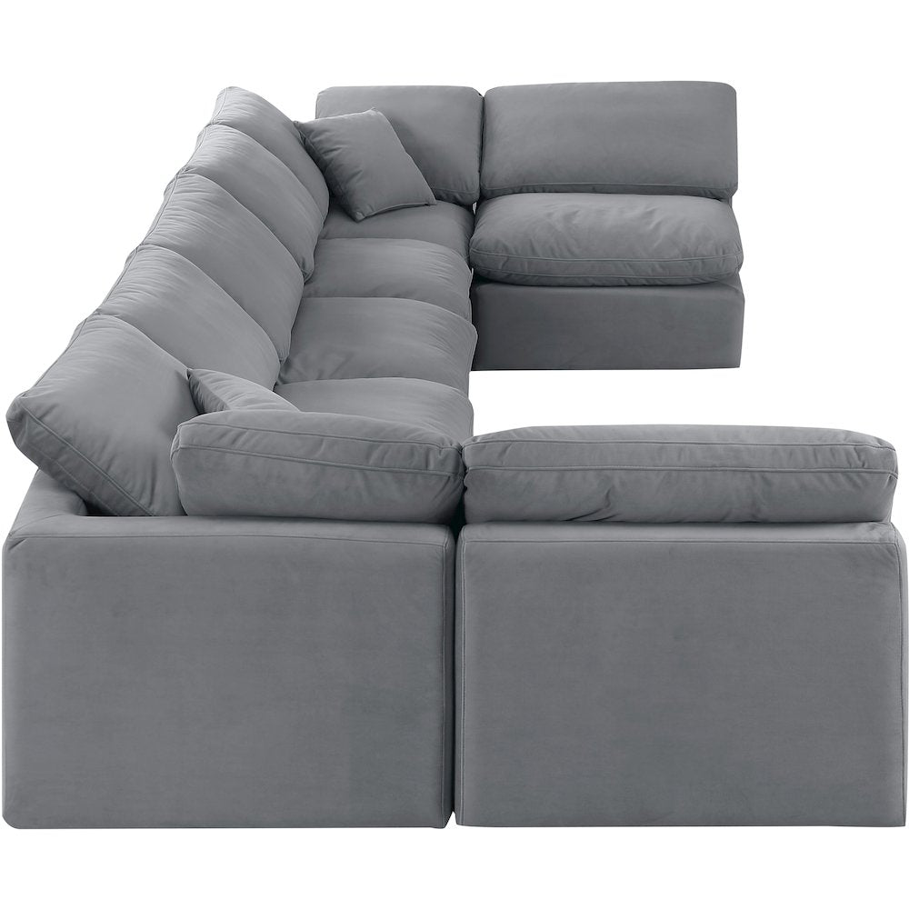 Indulge Grey Velvet Modular Sectional
