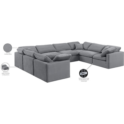 Indulge Grey Velvet Modular Sectional