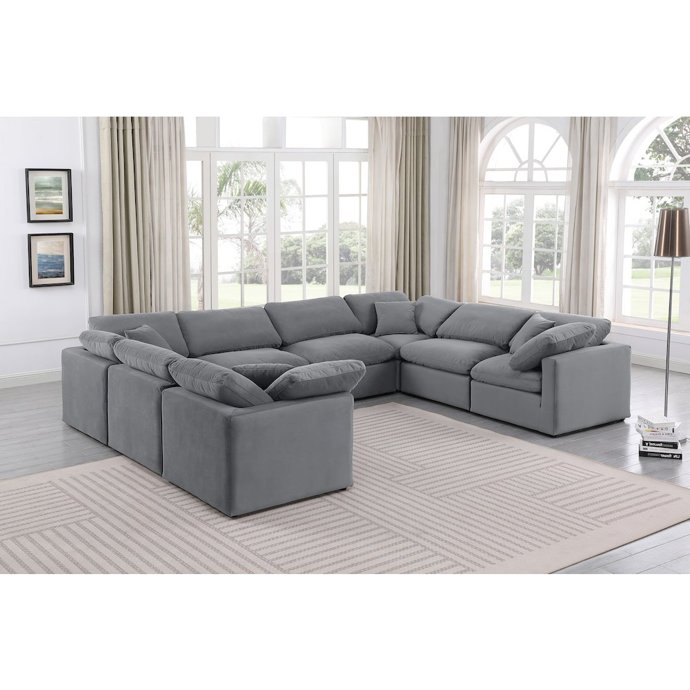 Indulge Grey Velvet Modular Sectional