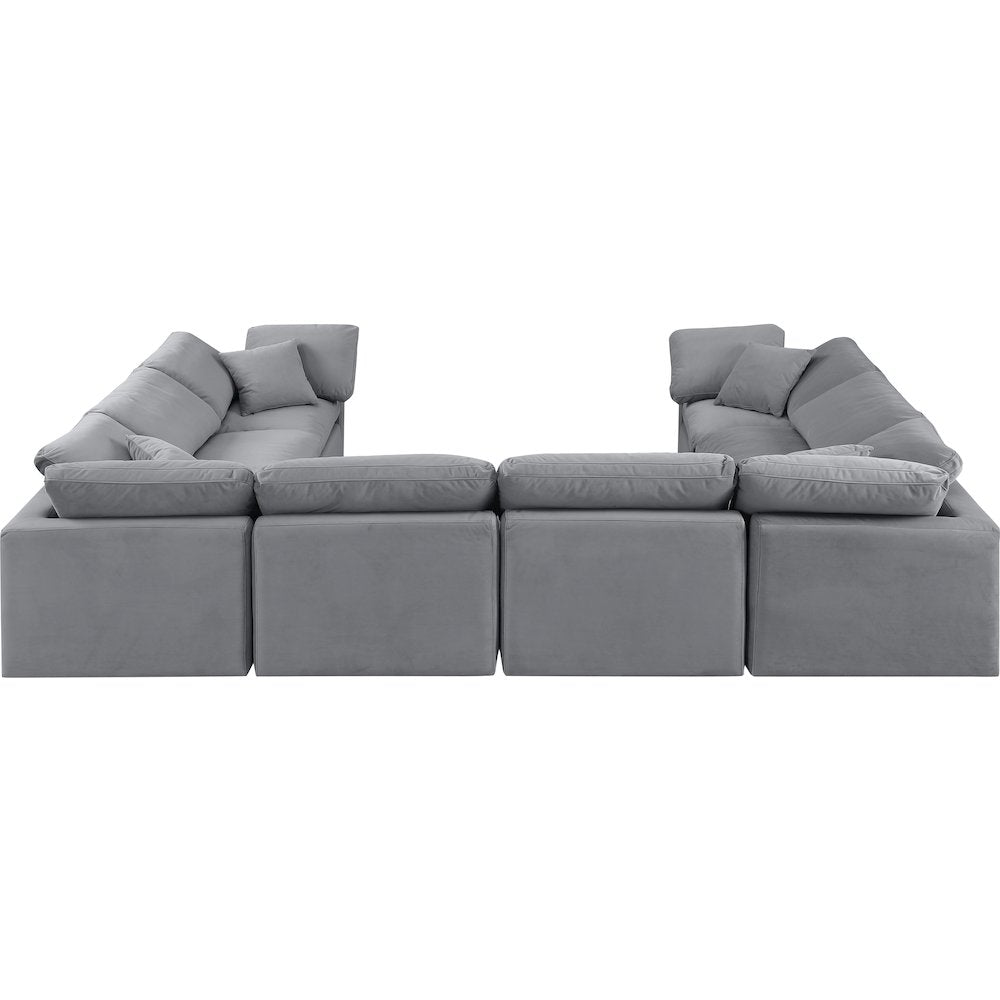 Indulge Grey Velvet Modular Sectional