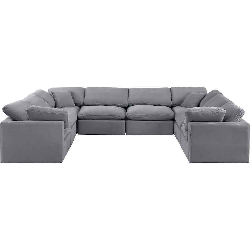 Indulge Grey Velvet Modular Sectional