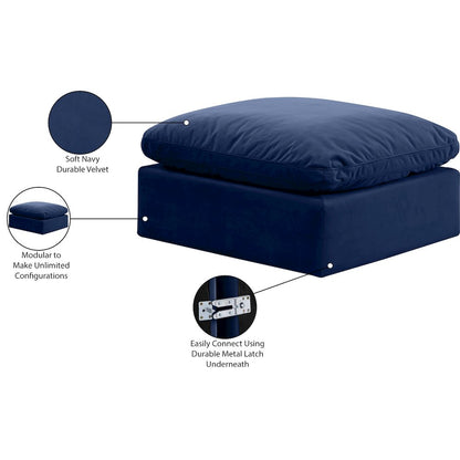 Indulge Navy Velvet Ottoman