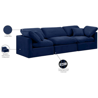 Indulge Navy Velvet Modular Sofa