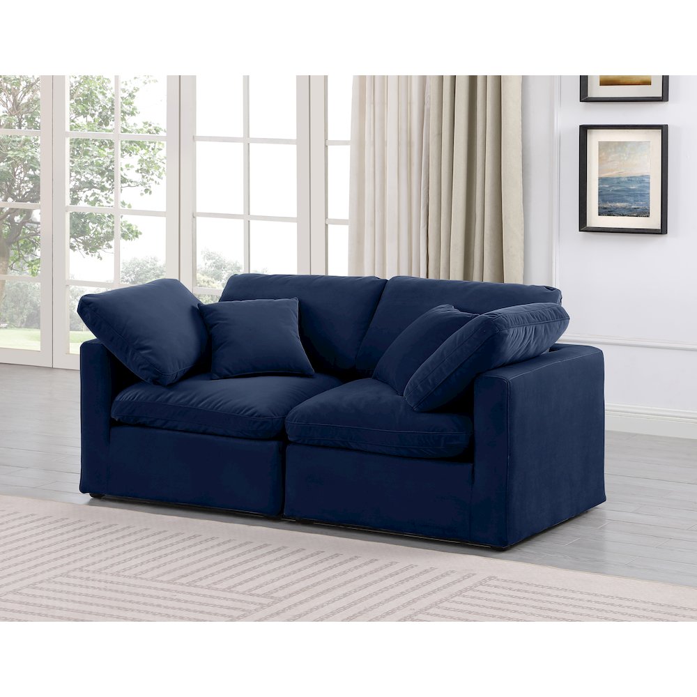 Indulge Navy Velvet Modular Sofa