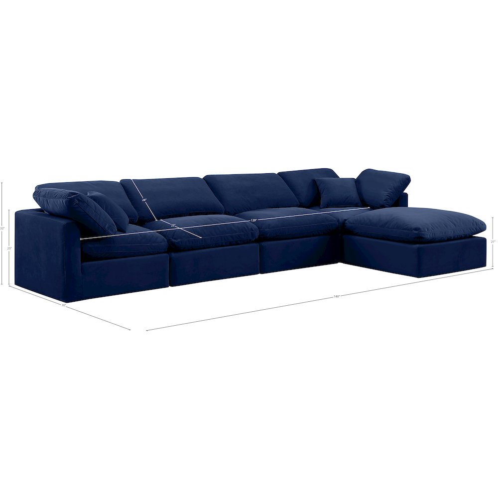 Indulge Navy Velvet Modular Sectional