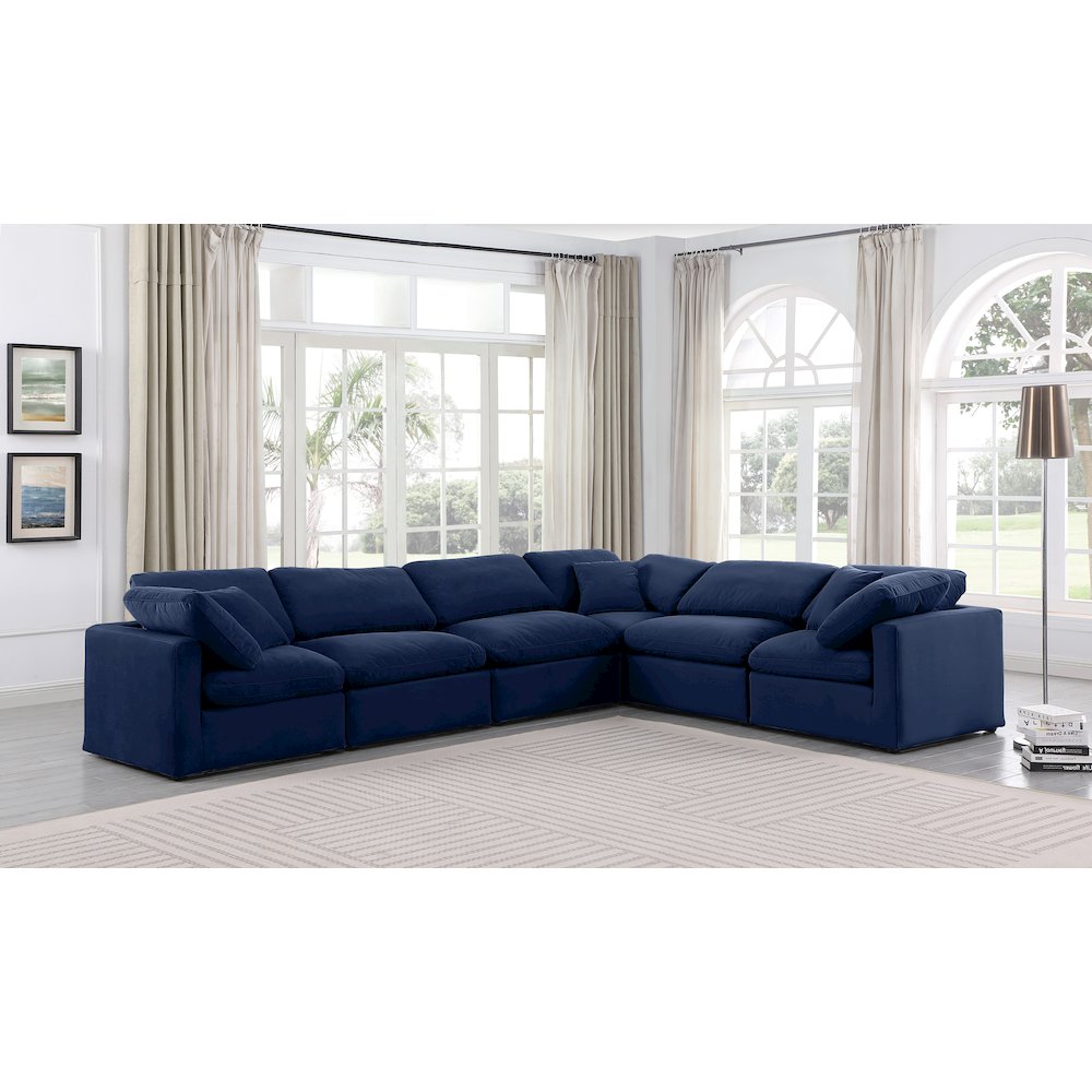 Indulge Navy Velvet Modular Sectional