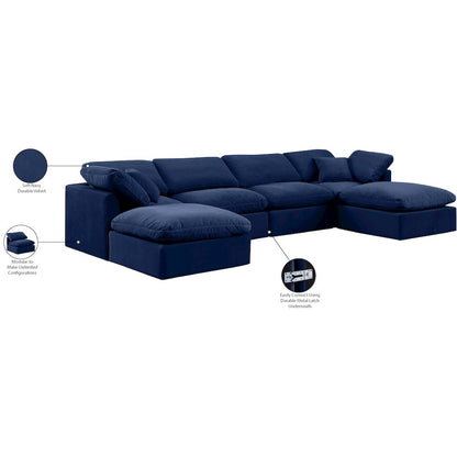 Indulge Navy Velvet Modular Sectional