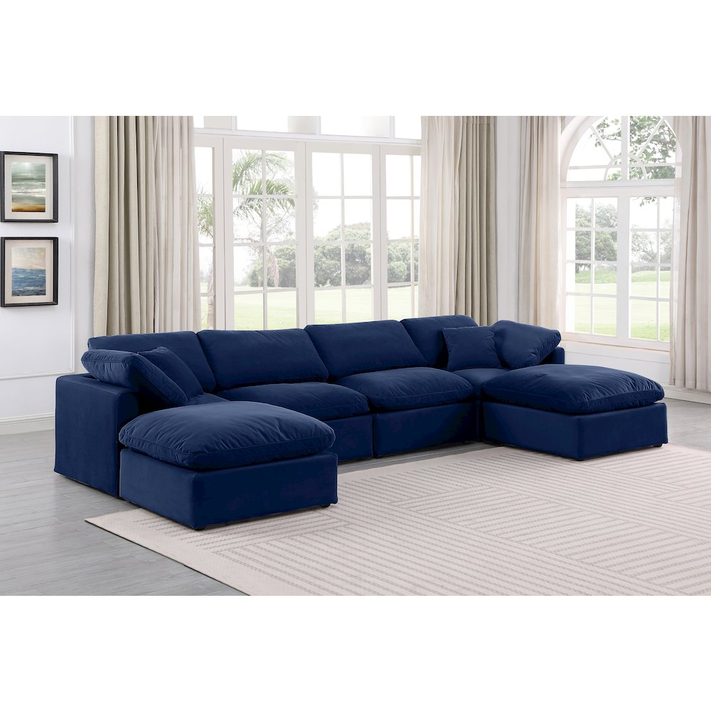 Indulge Navy Velvet Modular Sectional