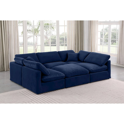 Indulge Navy Velvet Modular Sectional
