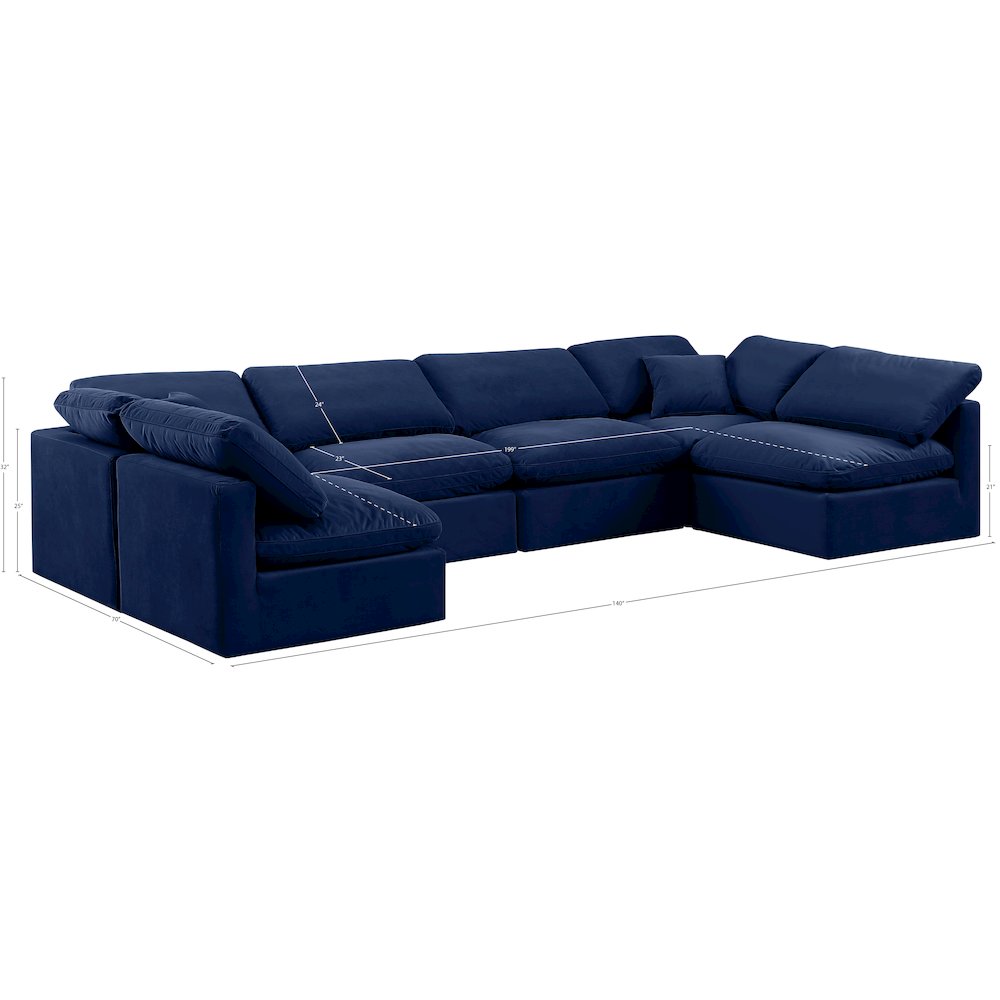 Indulge Navy Velvet Modular Sectional