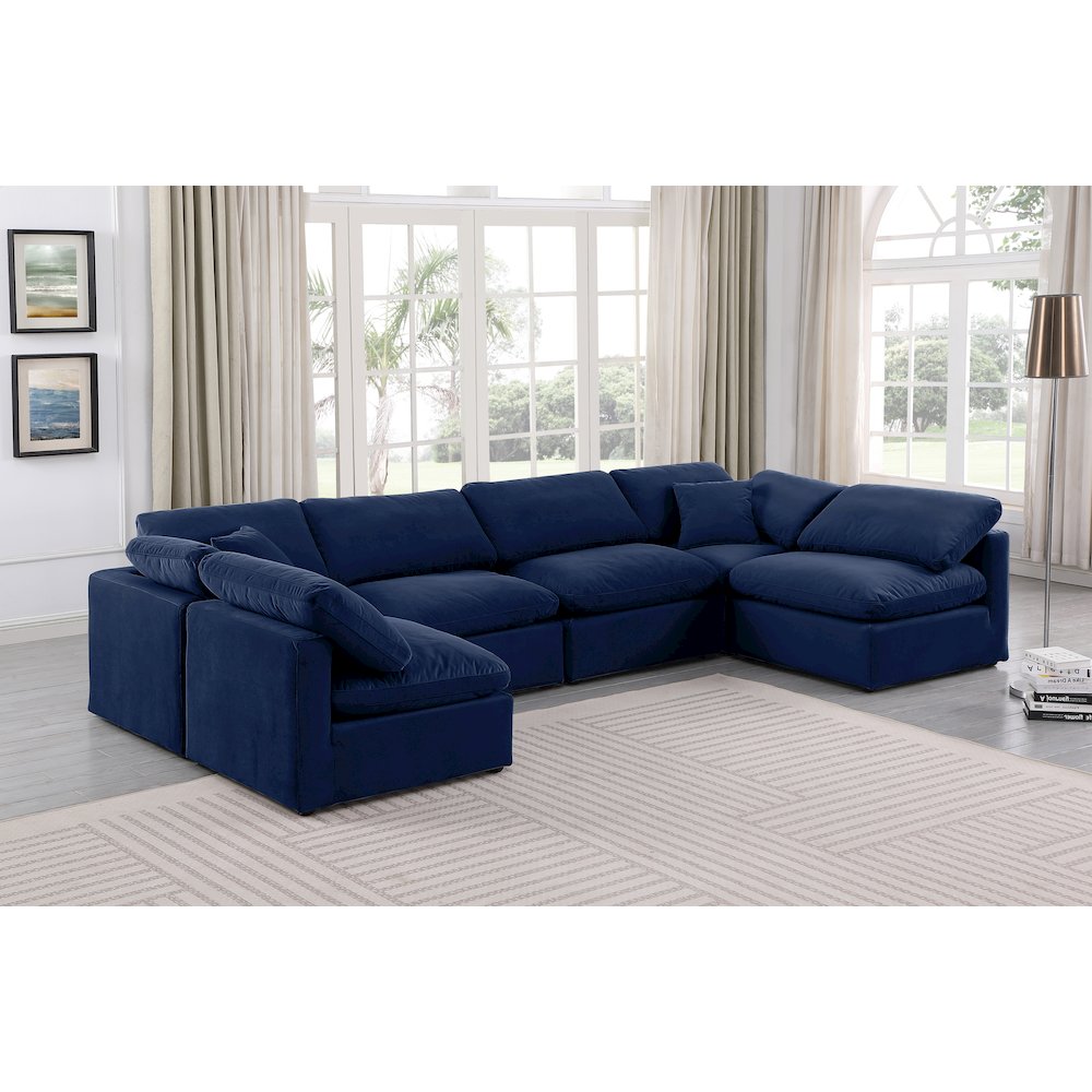 Indulge Navy Velvet Modular Sectional