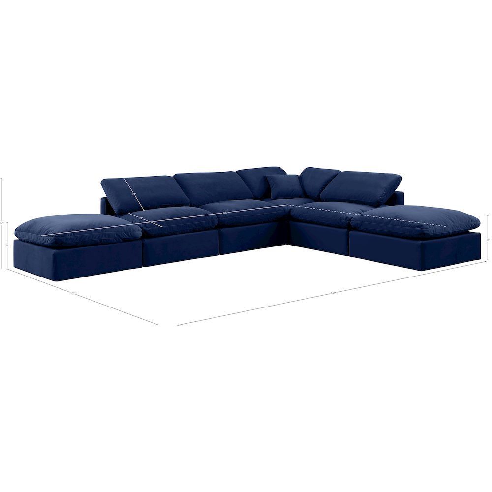 Indulge Navy Velvet Modular Sectional