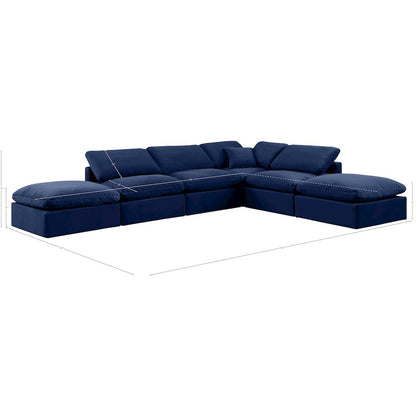 Indulge Navy Velvet Modular Sectional