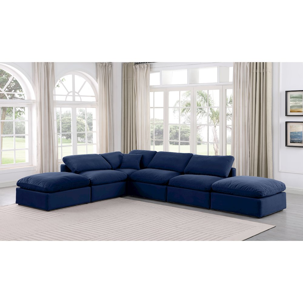 Indulge Navy Velvet Modular Sectional