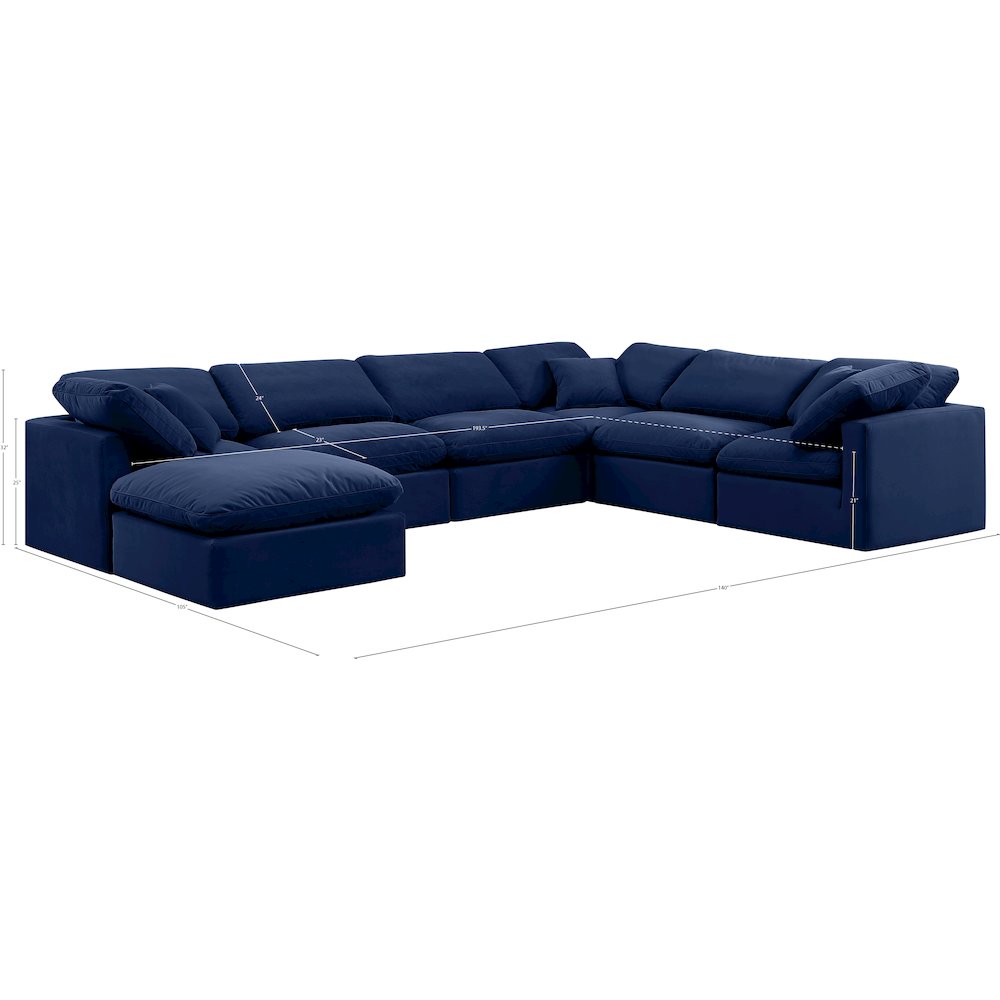 Indulge Navy Velvet Modular Sectional