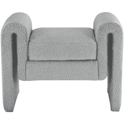Stylus Grey Boucle Fabric Bench