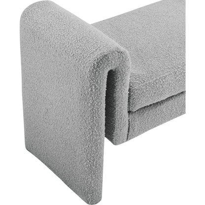 Stylus Grey Boucle Fabric Bench