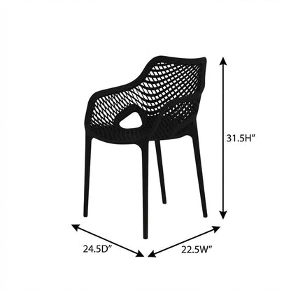 Outdoor Patio Dining Chairs Set Of 4 With Anti-Uv Finish And Contemporary Style