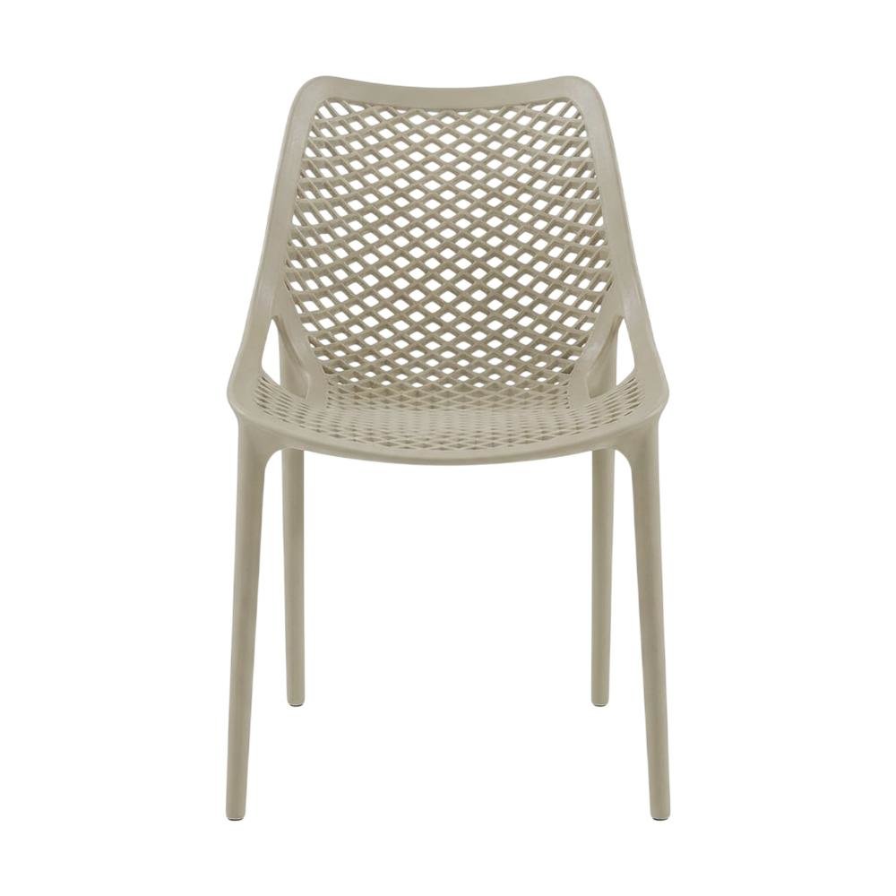 Taupe Outdoor Patio Dining Chair Set Of 4 With Uv-Resistant Finish