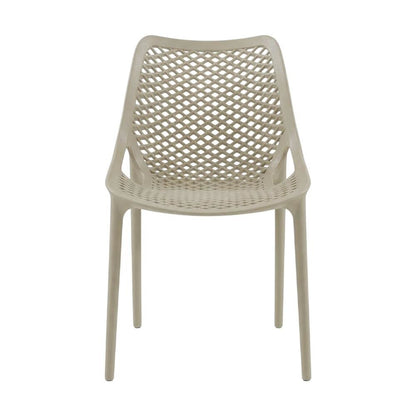 Taupe Outdoor Patio Dining Chair Set Of 4 With Uv-Resistant Finish