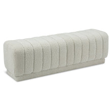 Heathrow Cream Boucle Fabric Ottoman/Bench
