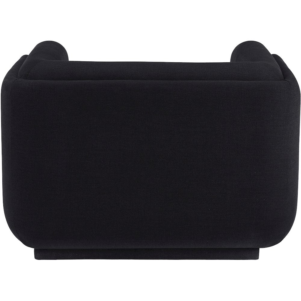Kimora Black Linen Textured Fabric Chair