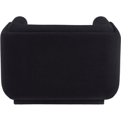 Kimora Black Linen Textured Fabric Chair